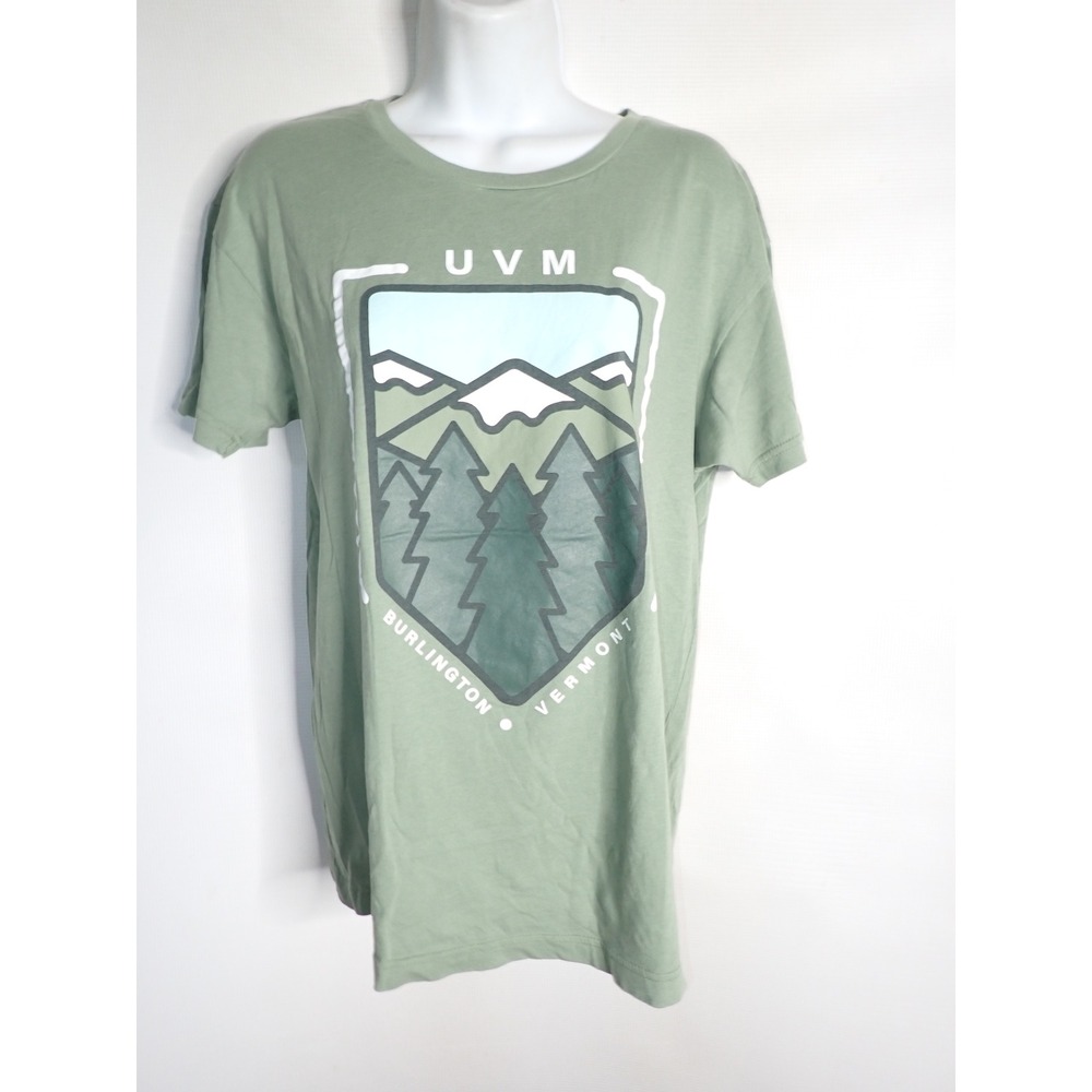 Uscape Apparel UVM Burlington Vermont Graphic Tee Sage Green Size M